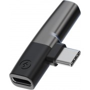 IZU Type-C to 3.5mm Audio +PD Adapter grey IZU Type-C to 3.5mm Audio +PD Adapter grey