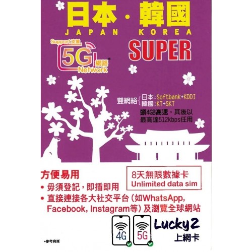LUCKYSIM Japan and Korea 8 days LUCKYSIM Japan and Korea 8 days