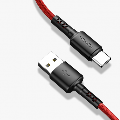 VFan Mobile Accessories for:- X22 nylon braided charging cables USB-A to Type C for 1.0m